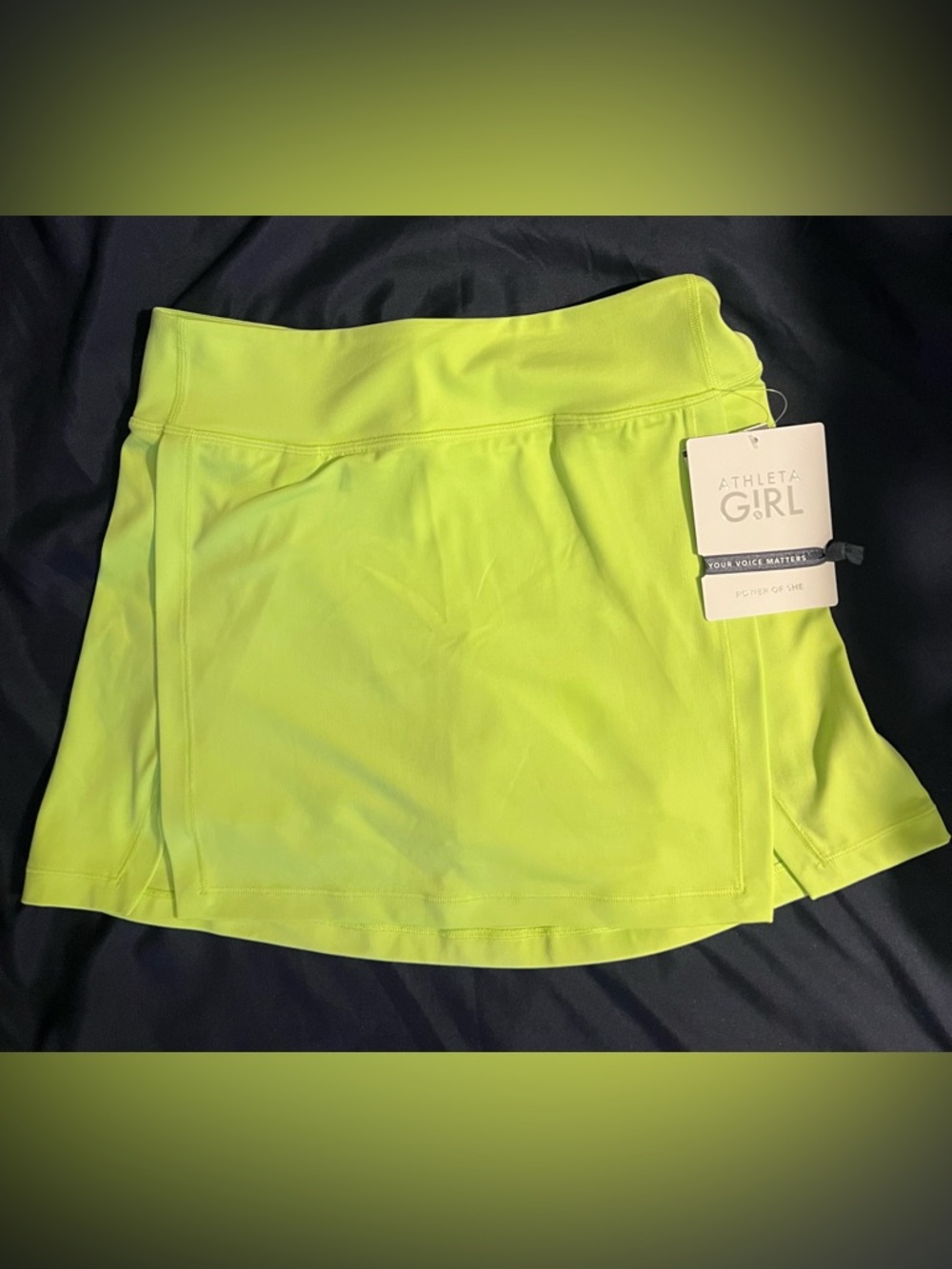 Athleta Girl Neon Green/Yellow Athletic Skort—Goal Getter Skort